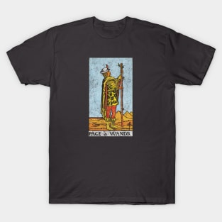 Page of wands tarot card (distressed) T-Shirt